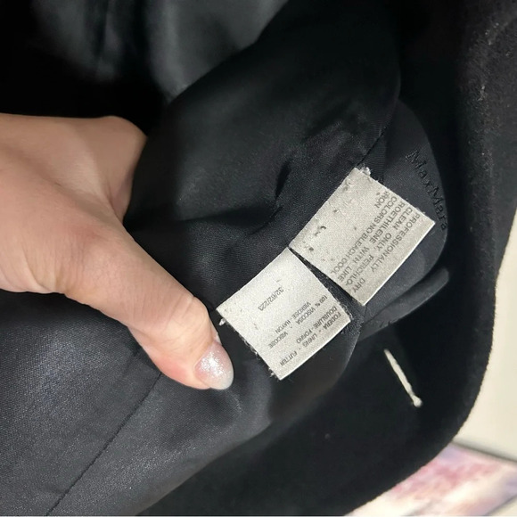 Max Mara Madame Icon Coat US Size 10 Virgin Wool Cashmere Black EUC - Picture 8 of 9